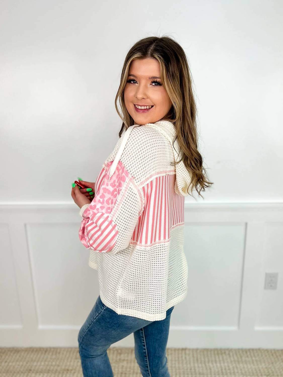 Bibi - Singing Every Song Long Sleeve Knit Hoodie Top