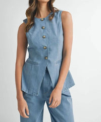 Mable - Tuti Denim Vest & Pant Set