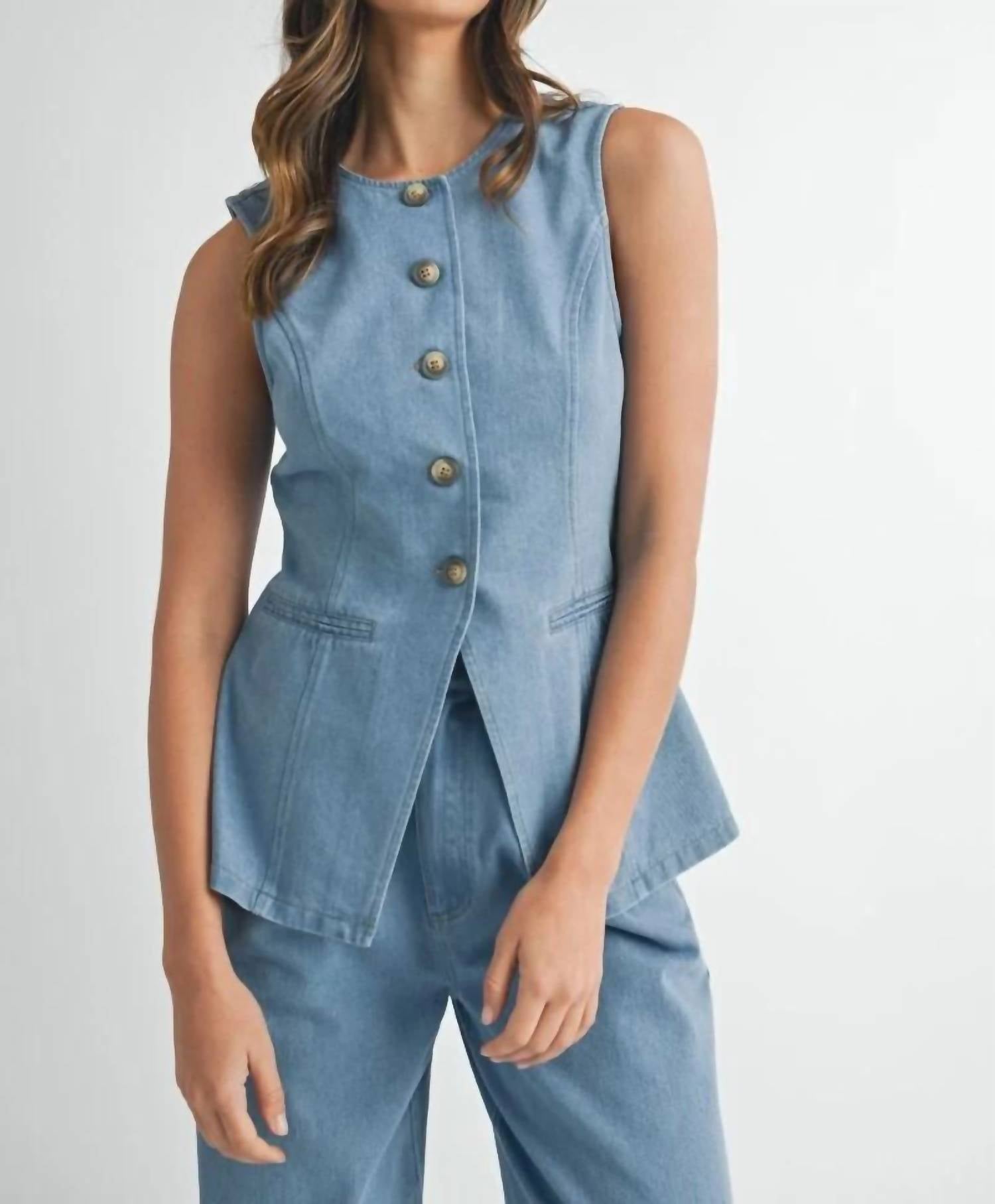 Mable - Tuti Denim Vest & Pant Set