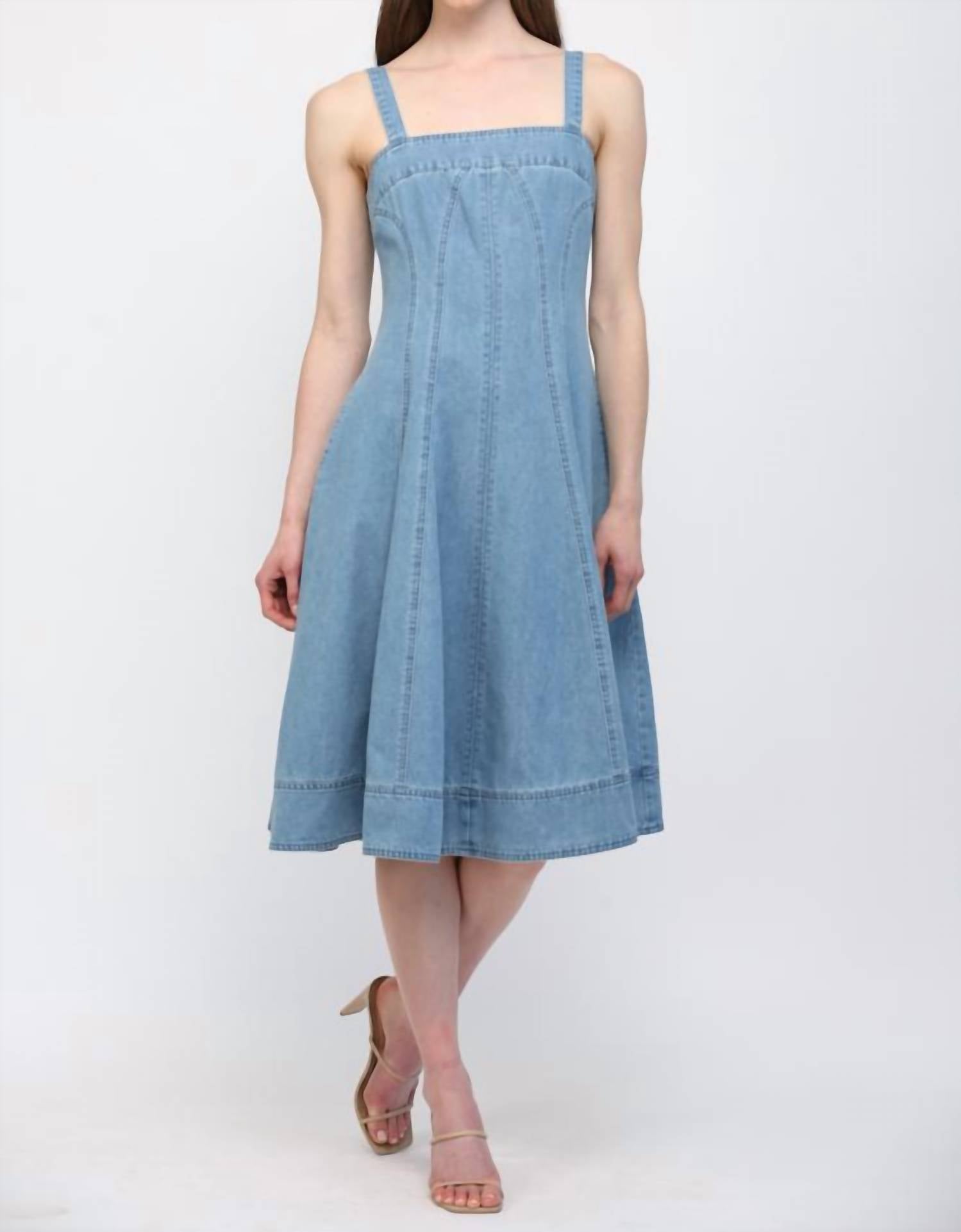 Fate - Washed Denim Midi Dress