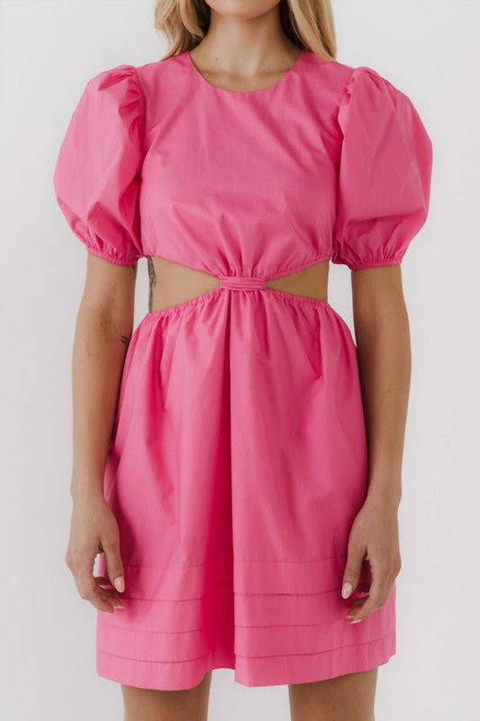 Pleats with Cut-Out Mini Dress