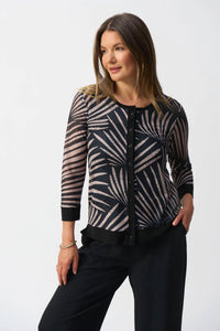 Joseph Ribkoff - Tropical Print Camisole & 3/4 Sleeves Cover Up 2-piece Set Jacket