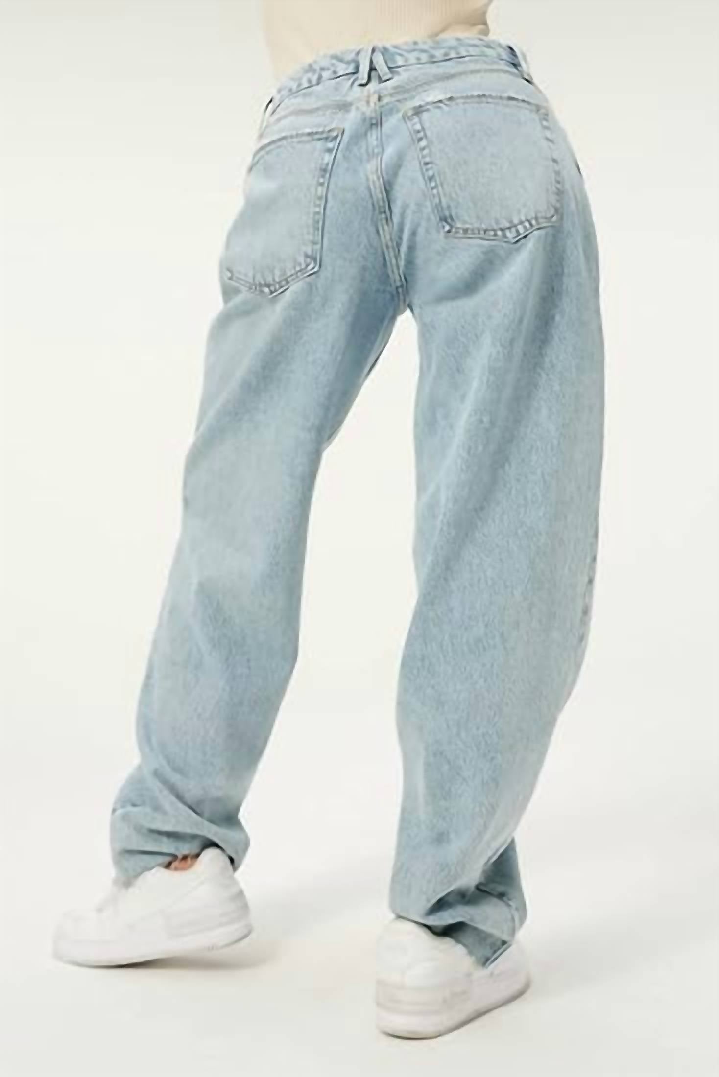 GOOD AMERICAN Good 90's Loose Jeans in blue - women's jeans - detail view