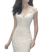 Allure Bridals - Off-Shoulder Lace Gown with Detachable Tulle Train