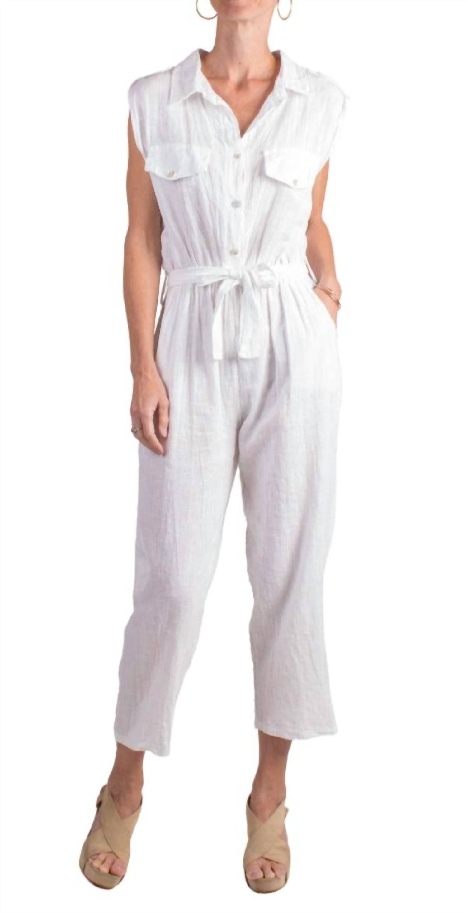 GIGI MODA La Tela Jumpsuit in white - women's pants