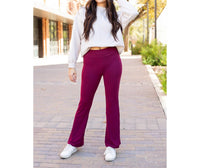 Julia Rose The Maeve Bootcut Leggings With Pockets in maroon 1 - women's pants - alternate view