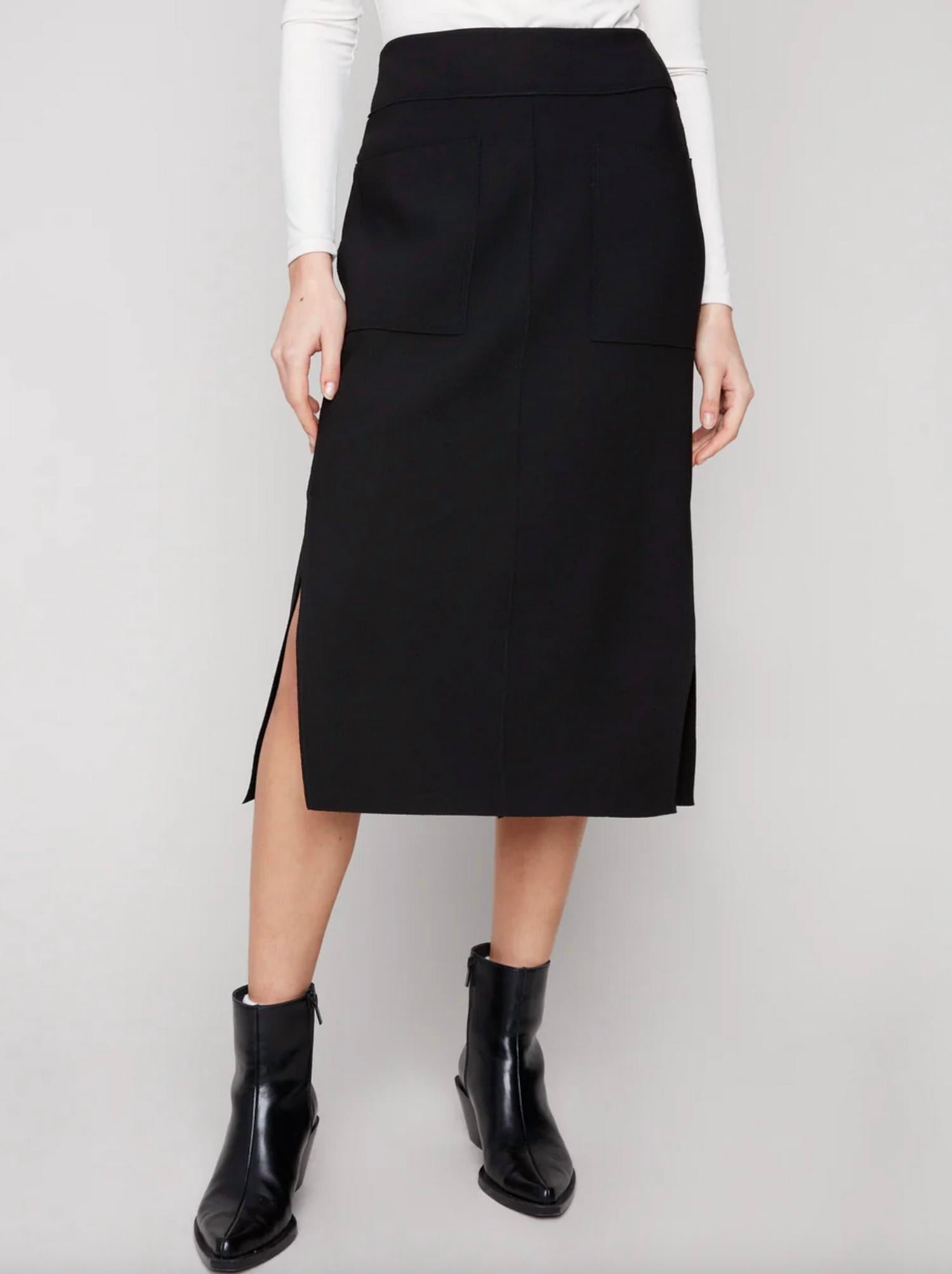 Charlie B - Gutsy Crepe Skirt with Side Slits