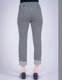 Lisette - Women's Squares Cuff Ankle Pull-on Trouser