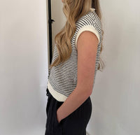 Things Between - Sadie Striped Knit Button Top