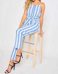 BluIvy Sleeveless Sheath Jumpsuit in blue - women's pants - detail view