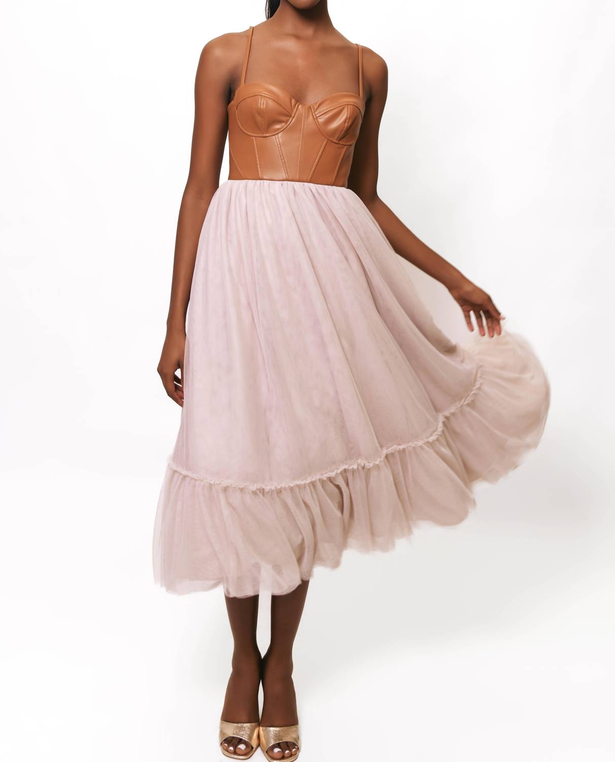 hutch Essex Midi Dress in brown mauve - women's dress