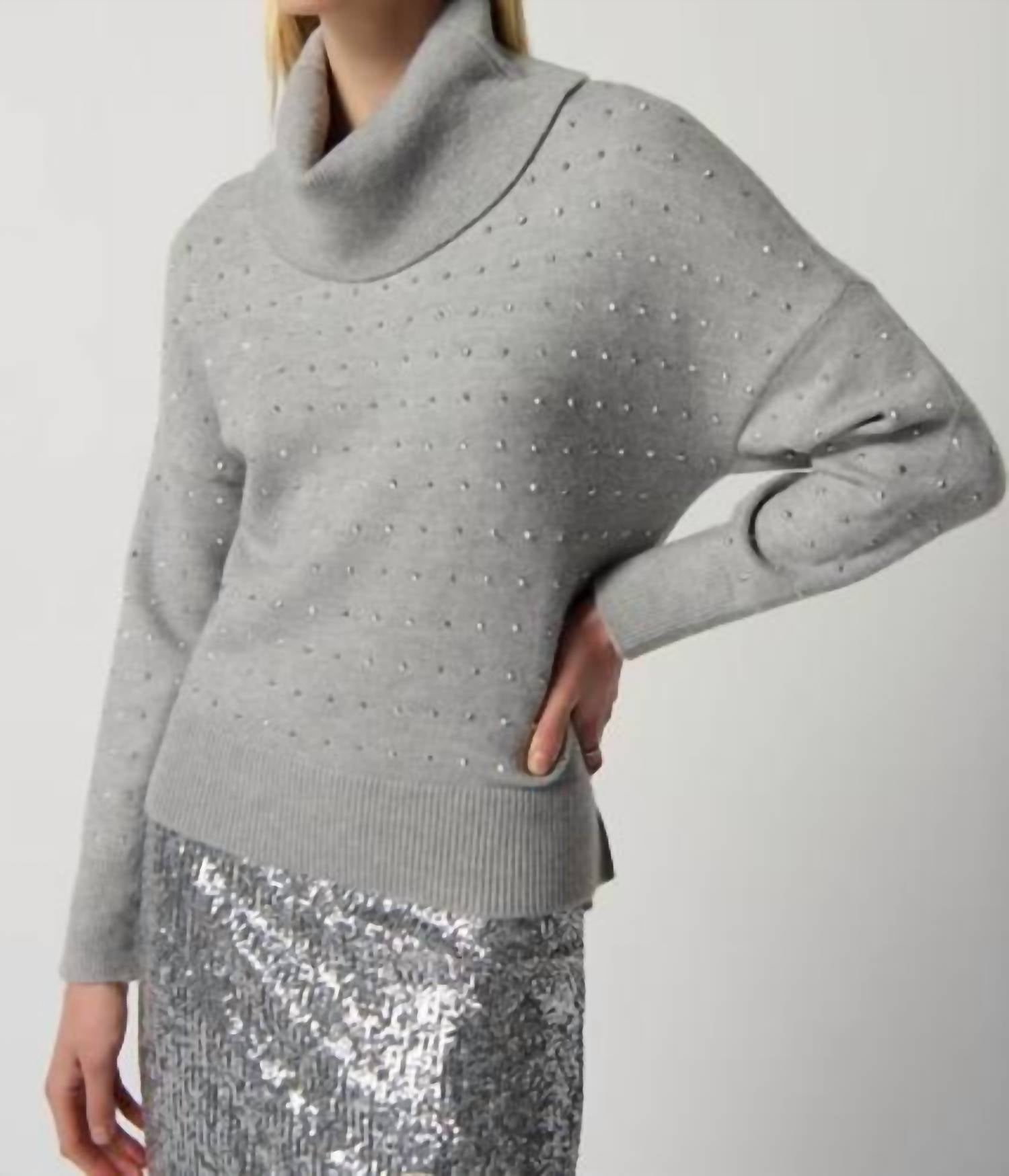 Joseph Ribkoff - Embellished Cowl Neck Sweater