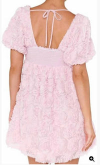 Show Me Your Mumu Smitten Baby Doll Dress in pink rose - women's dress - detail view
