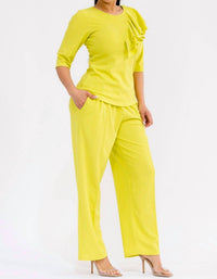 Karen T Design Pull-on Wide Leg Pants in yellow - women's pants - view 4