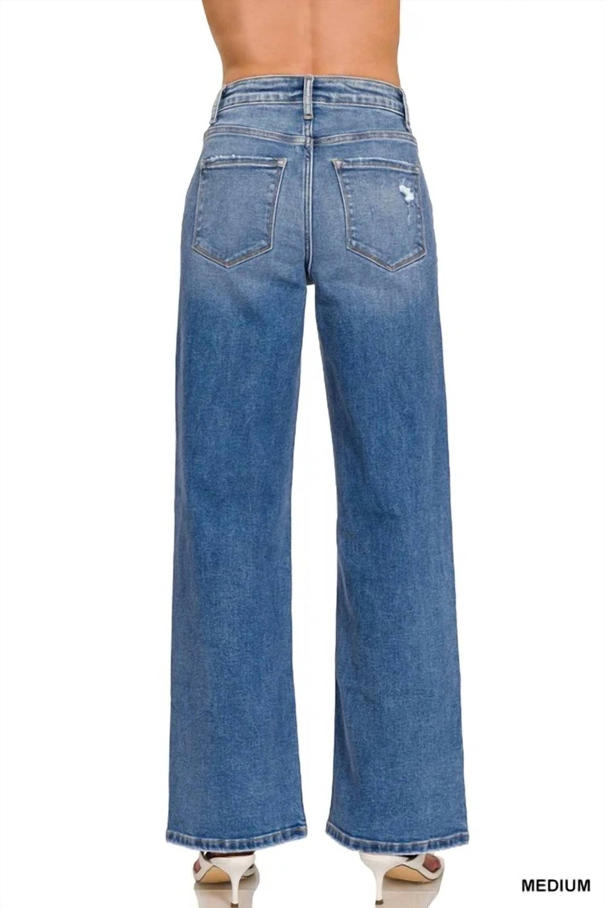 Zenana - High Wasted Straight Leg Jeans