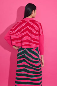 Alden Adair Leona Ziggy Lipstick Sweater in pink - women's sweater - alternate view