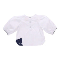 PINK CHICKEN Dana Bow Top in white - kids' blouse - view 5