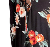 Oddi - Lace Up Floral Swing Tunic