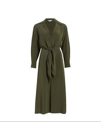 Vince - Tie Waist Collared Midi Dress