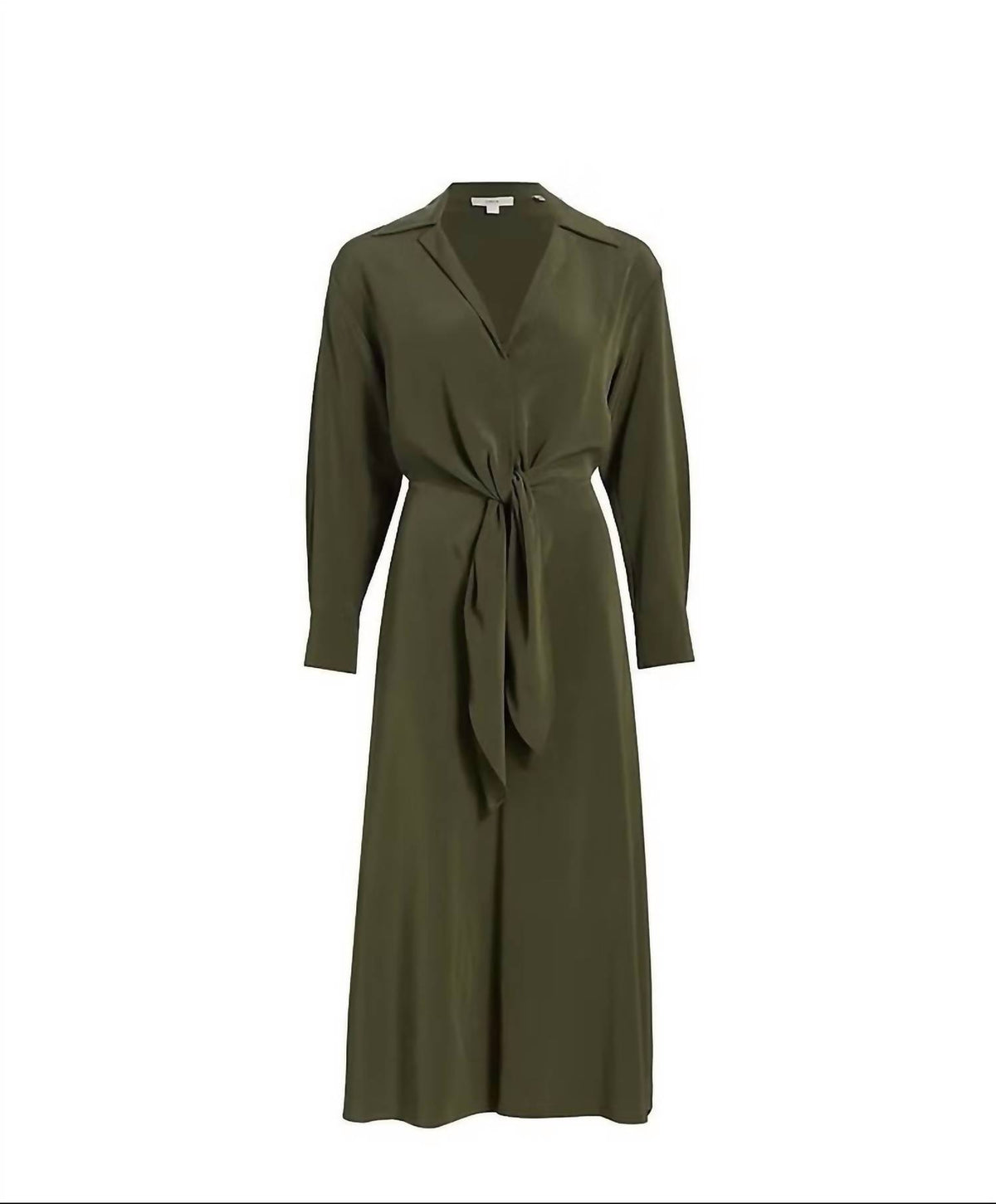 Vince - Tie Waist Collared Midi Dress