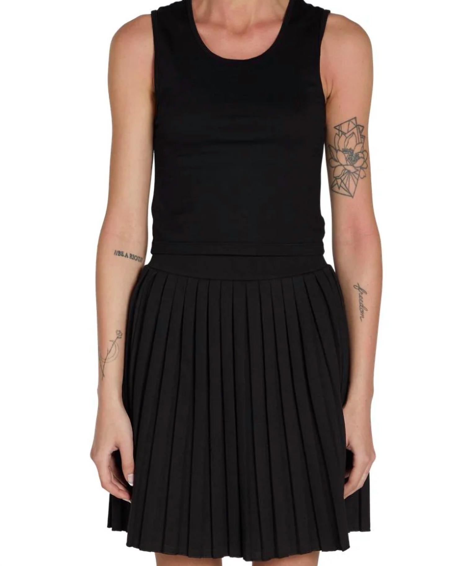 LES TIEN Talya Crop Tank in jet black - women's tank top