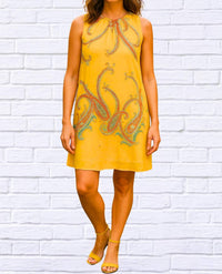 Diva Usa - Paisley Print Chiffon Frill Dress