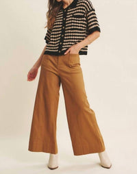 In February Melissa Stretchy Wide Leg Pant in camel - women's pants