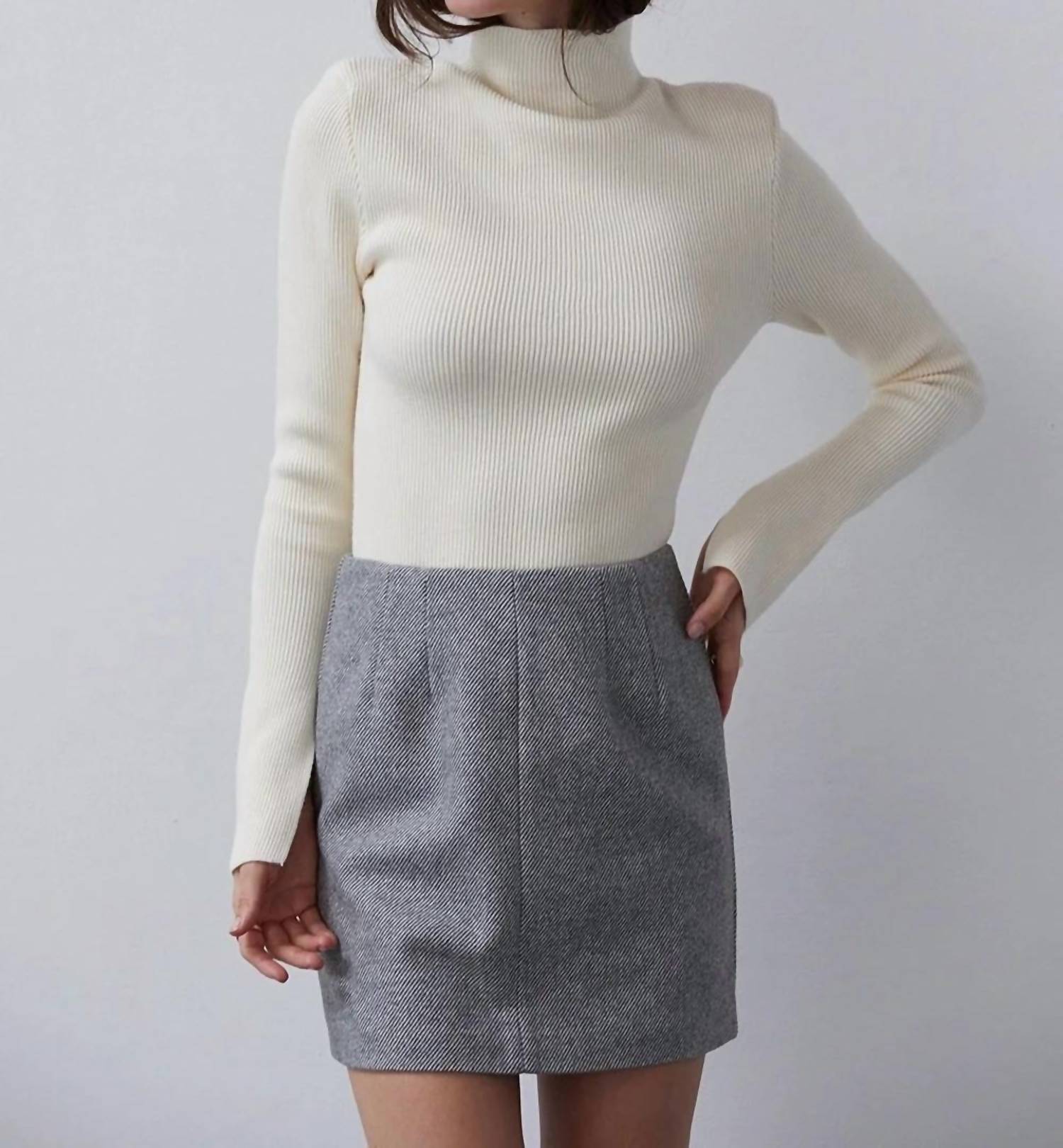 Crescent - Lyla Wool Tweed Skirt