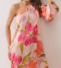 Tcec - Floral One Shoulder Maxi Dress