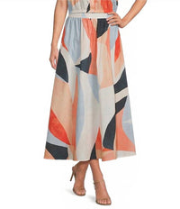 Elan - Solene Abstract Maxi Skirt
