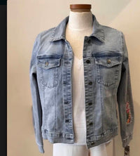 Azi - diana denim floral jacket