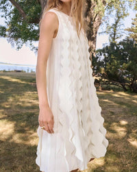 Joseph Ribkoff - Scalloped Sweater Knit A-line Dress