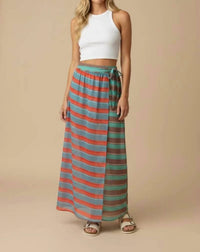 J.Nna - Sunset Stripe Wrap Skirt