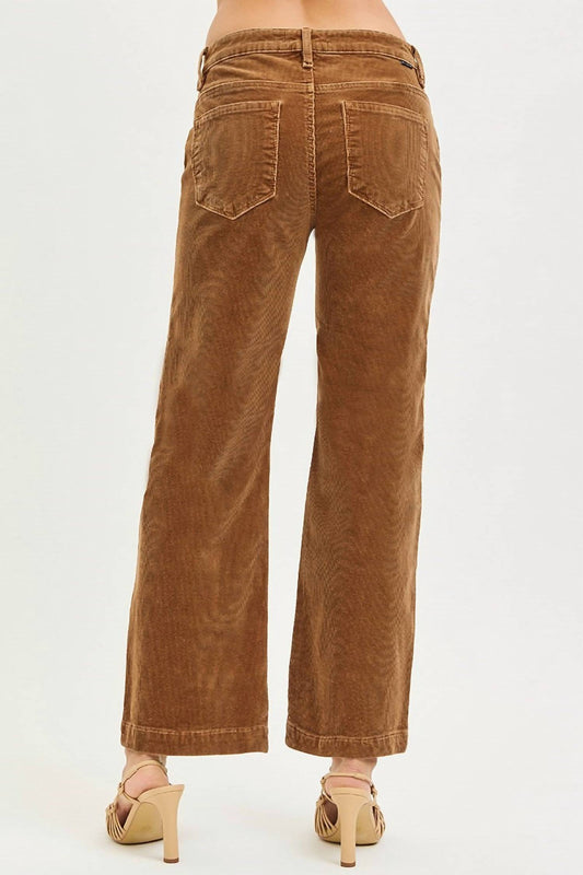 Risen - Veronica MID RISE ANKLE STRAIGHT CORDUROY PANTS