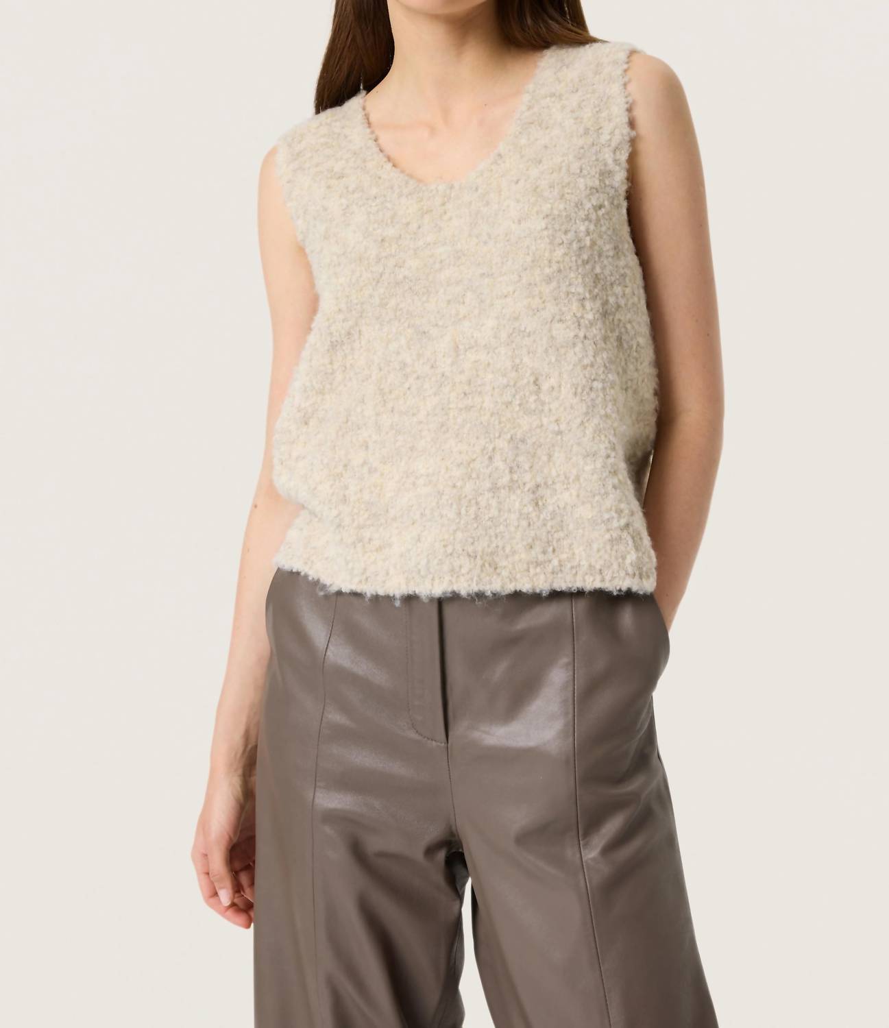 Soaked In Luxury - Venessa V-neck Fluffy Knit Waistcoat