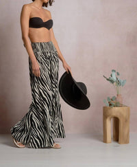 Elan - Zebra Striped Palazzo Pants
