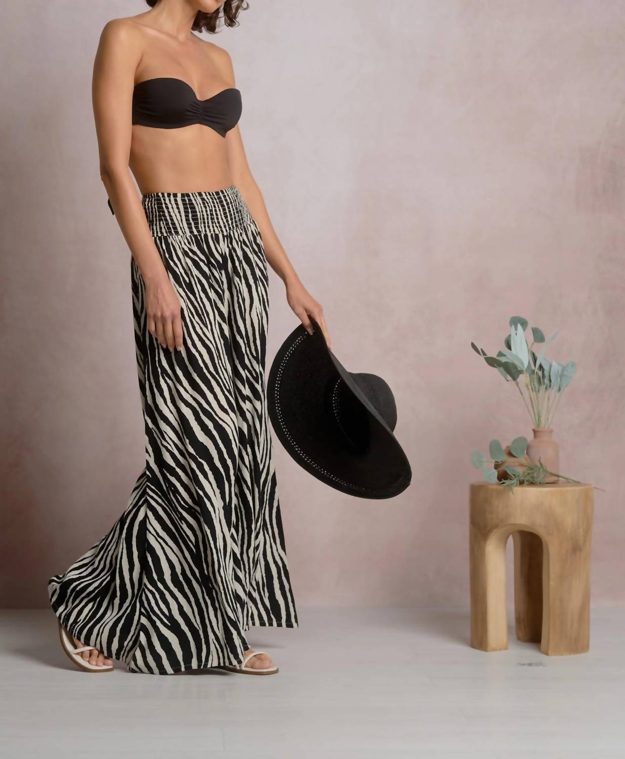 Elan - Zebra Striped Palazzo Pants