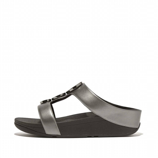 Fitflop - HALO BEAD-CIRCLE METALLIC H-BAR SLIDE SANDAL