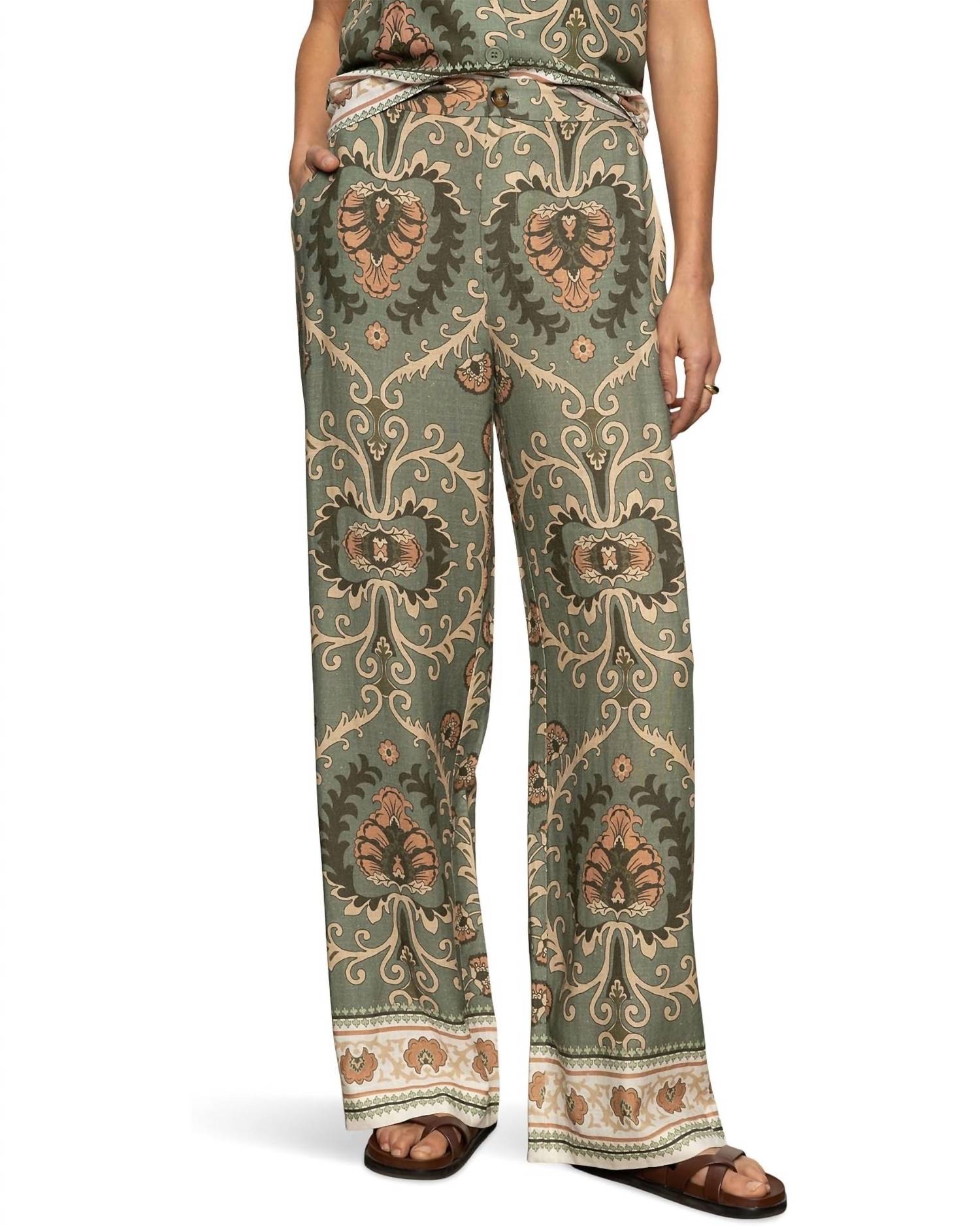 Sanctuary Soft Straight Leg Trouser Pants in mezzo sage - women's pants