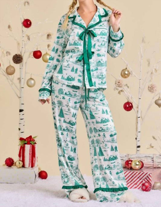 Main Strip - Christmas Toile Printed Pajama