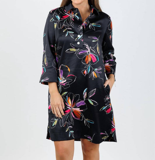 Hinson Wu - Aileen 3/4 Sleeve Tencel Satin Dress
