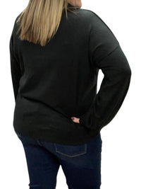 White Birch - Cowlneck Faux Button Sweater