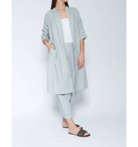 Blueberry - Cinch Waist Long Shirt