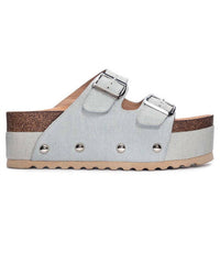 CHINESE LAUNDRY Women's Pueblo Denim Sandals in light blue - women's sandal - detail view