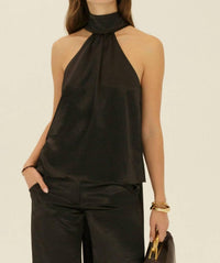 Amanda Uprichard Fontana Sleeveless Top in black - women's blouse