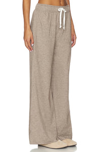 bobi Wide Leg Drawstring Pant in taupe - women's pants - detail view
