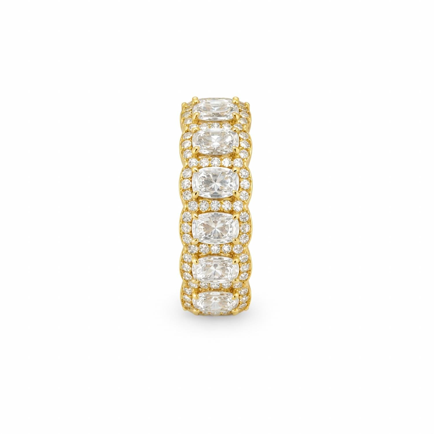 Allyanna Gifts - Women's Moissanite Radiant Cut Halo Eternity Band