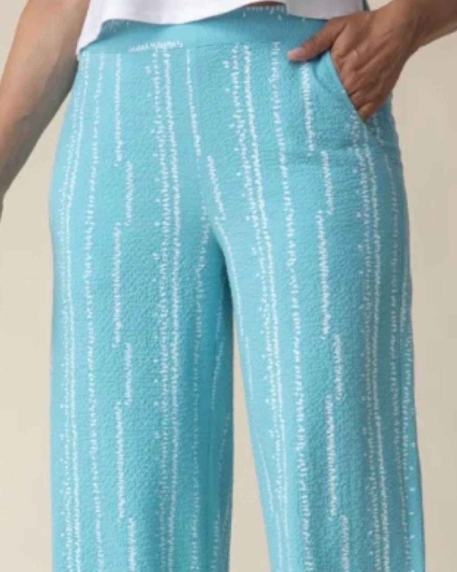 habitat Crinkle Tulip Hem Crop Pant in malibu - women's pants - detail view