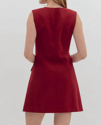 Entro - Women's Solid Sleeveless Mini Dress