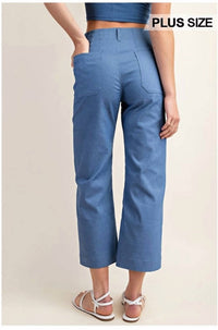 Gigio - Ankle Cropped Summer Denim Pants - Plus